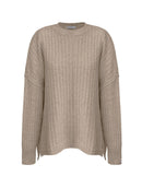 Blusa alongada com fenda e manga de cava posta Biamar