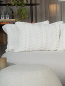 Capa em algodão para travesseiro com tecimento em tranças Biamar Home