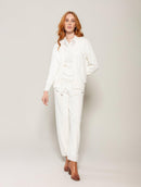 Casaco em algodão com pontos vazados e mangas de cava posta Biamar