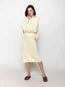 Blusa em algodão com tecimento em tranças, gola canoa e mangas de cava quadrada Biamar