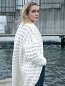 Casaco alongado em ponto bombom com punho e mangas de cava quadrada Biamar