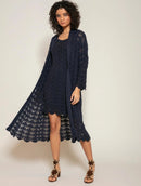 Casaco alongado em algodão com trama vazada Biamar