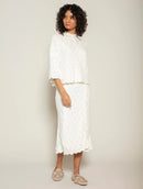 Saia envelope em algodão com trama detalhada Biamar