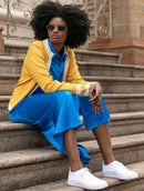 Casaco com listras em contraste e mangas de cava posta Urbanity