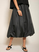 Saia balonê midi com elástico na cintura Biamar