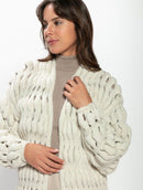 Casaco alongado em ponto bolha com mangas de cava quadrada Biamar