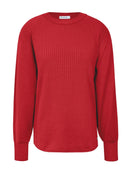 Blusa canelada com gola redonda e mangas de cava posta Biamar