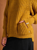 Blusa alongada com gola redonda, bolsos e mangas de cava raglan Biamar