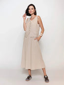 Regata com decote quadrado, recorte frontal e botões Biamar