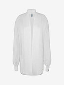 Casaco alongado em algodão com bolsos e mangas de cava quadrada Biamar