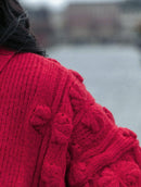 Casaco em ponto laço com mangas bufantes e sem fechamento frontal Biamar