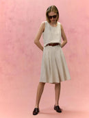 Regata cropped com fendas laterais e padronagem em listras Biamar