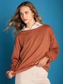 Blusa com gola canoa aBenção