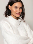 Blusa alongada canelada com gola transpassada e detalhe em alamar Biamar