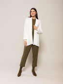 Casaco alongado em algodão com bolsos e mangas de cava quadrada Biamar