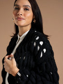 Casaco alongado em ponto bolha com mangas de cava quadrada Biamar