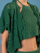 Colete em algodão com pontos vazados e barra ondulada Urbanity