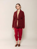 Casaco canelado com pontos estruturados, cinto removível e mangas de cava quadrada Biamar