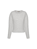 Blusa canelada de gola redonda com manga de cava posta aBenção