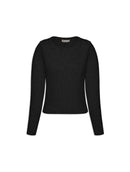 Blusa canelada de gola redonda com manga de cava posta aBenção