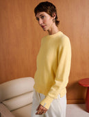 Blusa em fio pluma com gola redonda e mangas de cava raglan Biamar