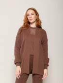 Casaco alongado em algodão com bolsos e mangas de cava quadrada Biamar