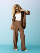 Camisa mullet em linho com botões e mangas de cava posta Biamar