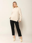 Blusa ampla de gola redonda com fendas e mangas de cava quadrada Biamar