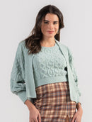 Casaco com tecimento em tranças e mangas de cava raglan Biamar