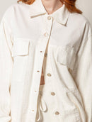 Casaco em algodão com bolsos, botões e mangas de cava quadrada Biamar