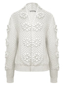 Casaco em algodão vazado com ponto margarida e mangas de cava posta Biamar