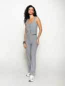 Calça reta com bolsos faca e elástico Biamar