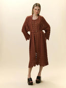 Casaco alongado em algodão com trama vazada Biamar