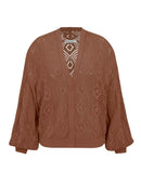 Casaco em algodão com trama vazada e cava posta Biamar