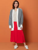 Casaco alongado com padronagem em listras e mangas de cava quadrada Biamar