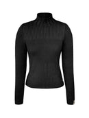 Blusa canelada com gola rolê em ponto laka Biamar