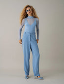 Calça reta com bolsos e botões Biamar