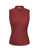 Regata em fio pluma canelada e com gola rolê Biamar