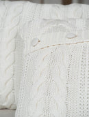 Capa de almofada em algodão com tecimento em tranças e botões Biamar Home