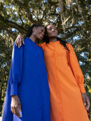 Vestido midi com botões e mangas bufantes Urbanity