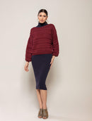 Blusa em algodão em pontos vazados, gola canoa e mangas de cava quadrada Biamar