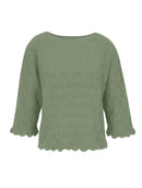 Blusa em algodão com trama detalhada e barra ondulada Biamar