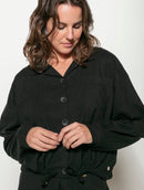 Jaqueta com botões, bolsos e detalhe em elástico Biamar