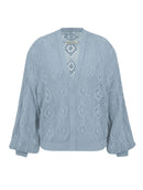 Casaco em algodão com trama vazada e cava posta Biamar