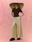 Calça pantalona com bolso faca e cordão ajustável Biamar