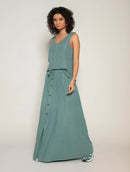 Regata em viscolinho com detalhe vazado Biamar