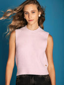 Regata canelada de gola redonda aBenção