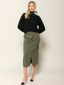 Blusa em lã e cashmere com tecimento em tranças, gola canoa e mangas de cava quadrada Biamar