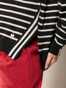 Blusa oversized mullet em listras, gola redonda e mangas de cava raglan Biamar