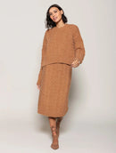 Saia midi com tecimento em tranças Biamar